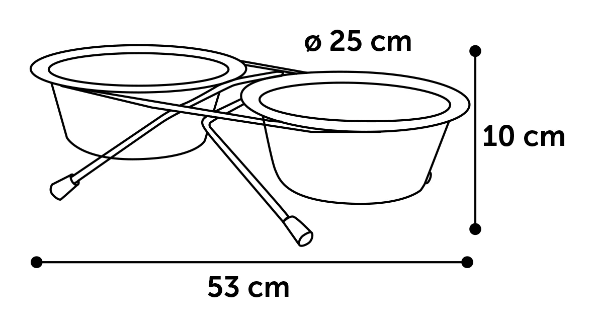 Flamingo Gamelle Pour La Nourriture Et L'eau Set + Support Arjun Inox 25cm 2500ml – Image 3