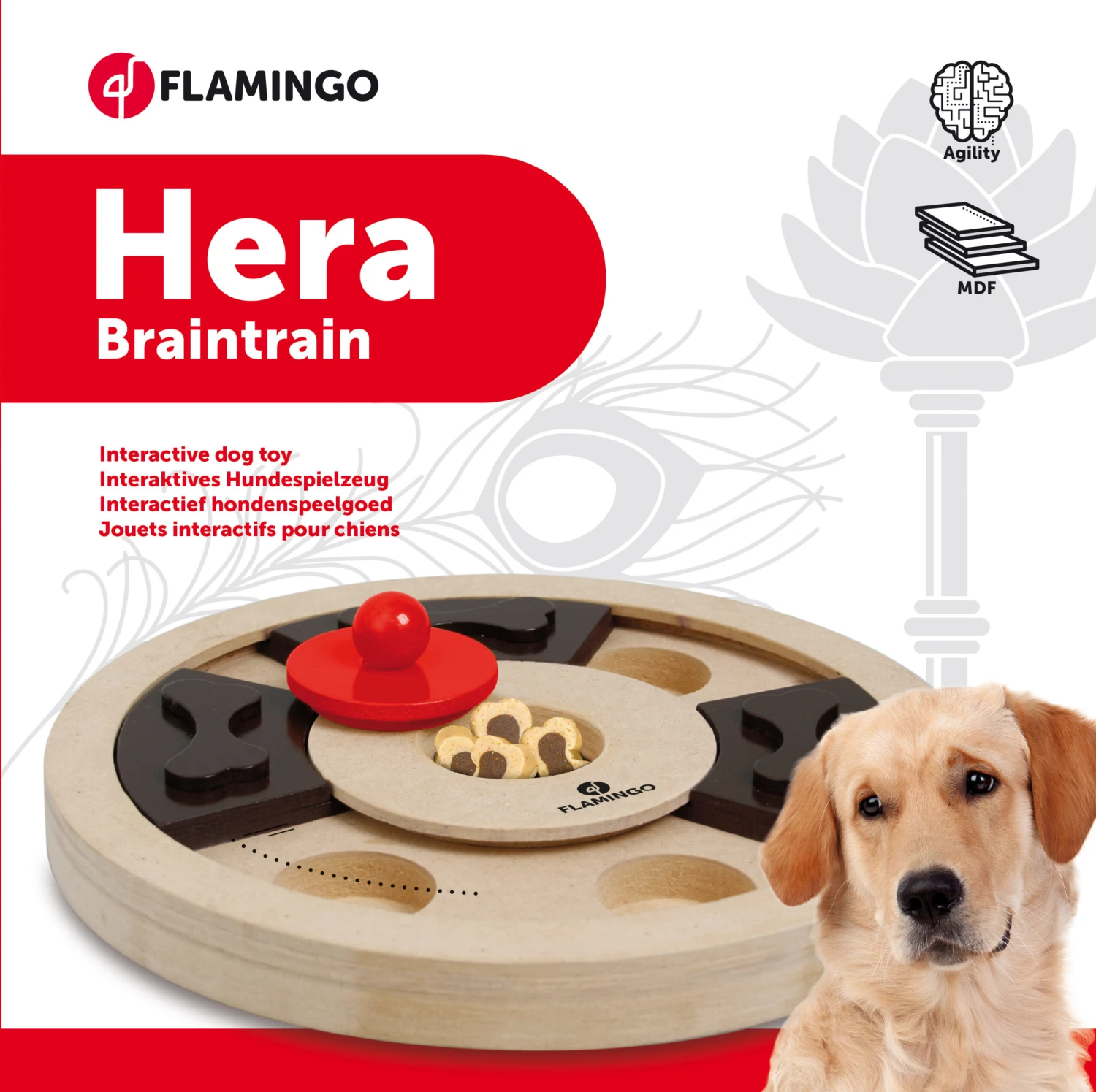 Flamingo Jouet Chien Wooden Brain Train Hera-25cm – Image 2