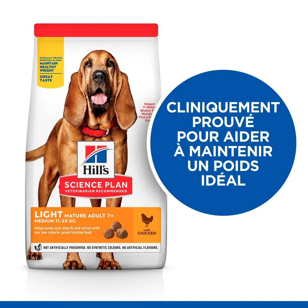 Hill's Science Plan Mature Adult Light Croquettes Pour Chien Sénior Medium Au Poulet - 14Kg – Image 3