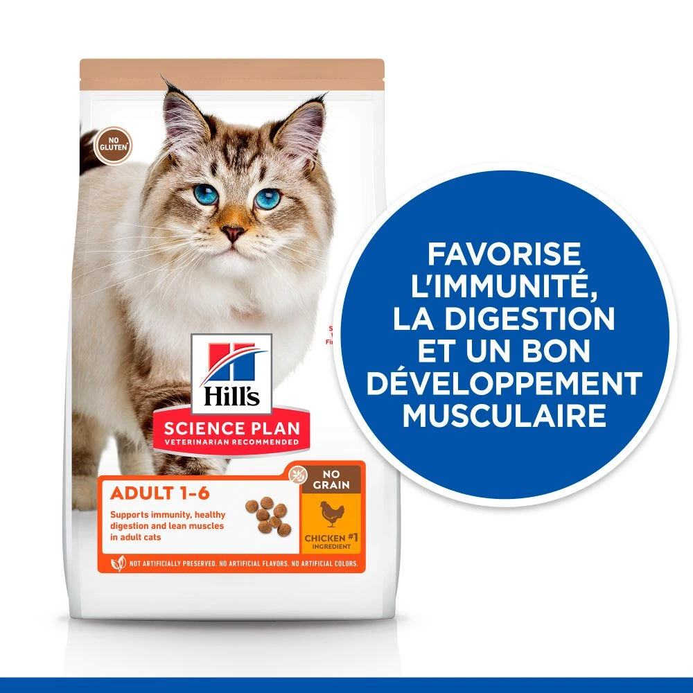 Hill's Science Plan No Grain Croquettes Sans Céréales Pour Chat Adulte Au Poulet - 1.5Kg – Image 3