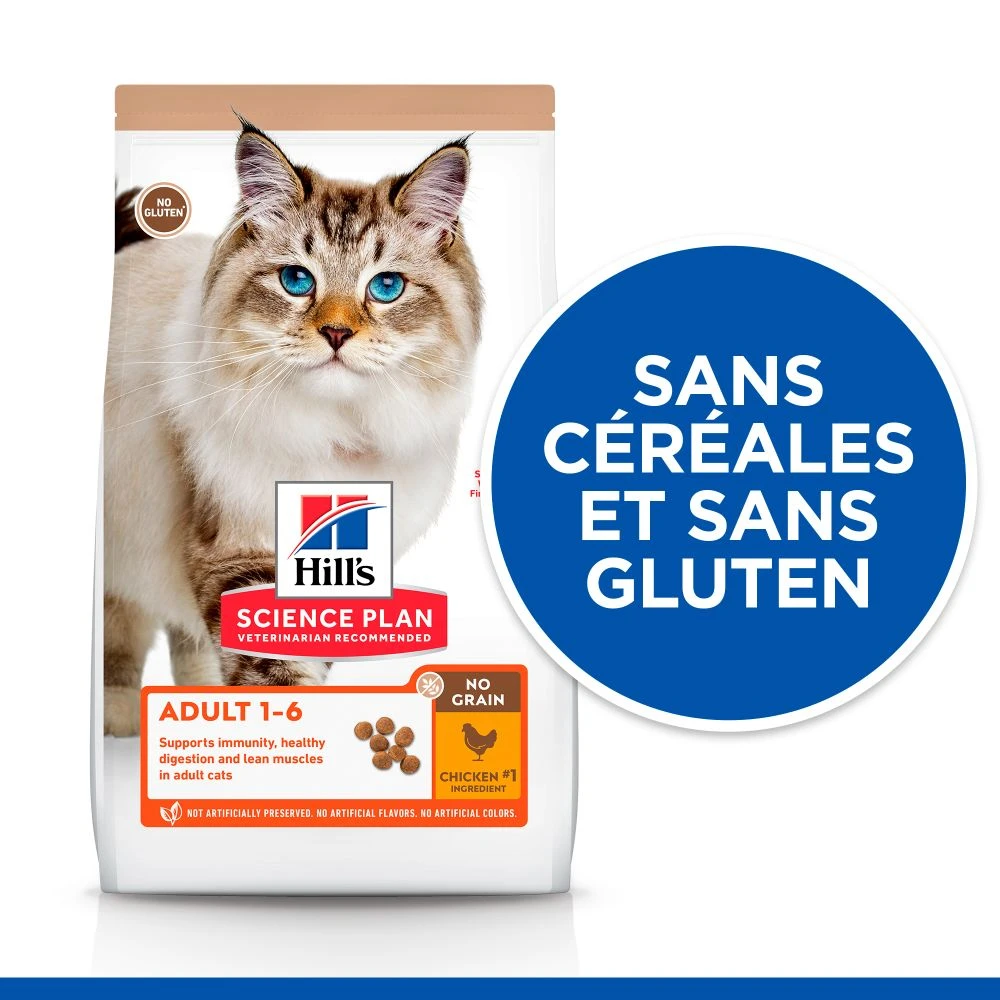 Hill's Science Plan No Grain Croquettes Sans Céréales Pour Chat Adulte Au Poulet - 1.5Kg – Image 4