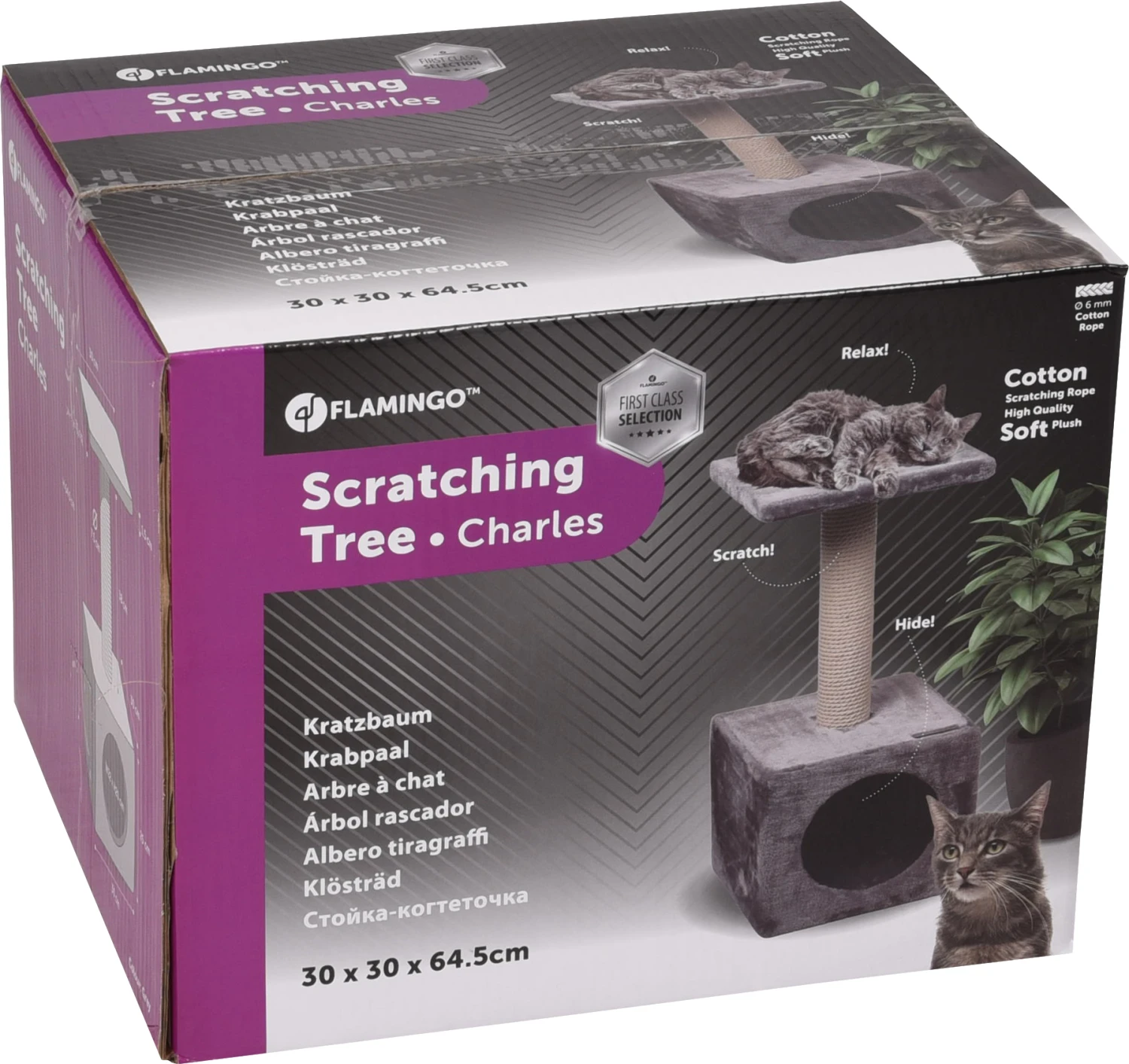 Flamingo Arbre à Chat Charles Gris 30x30x64,5cm – Image 2