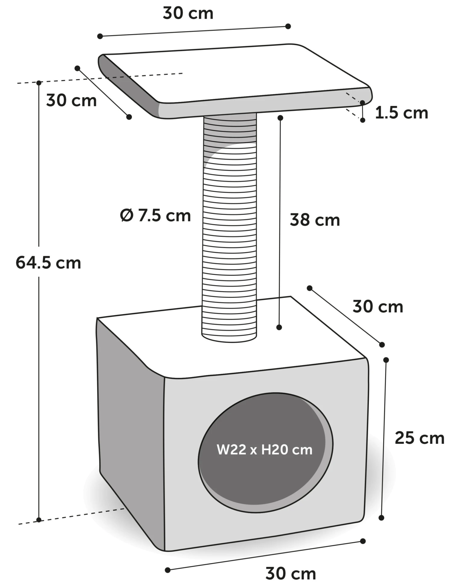 Flamingo Arbre à Chat Charles Gris 30x30x64,5cm – Image 3